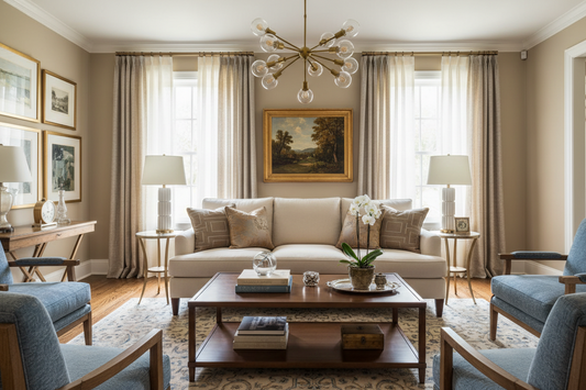 Transitional living room home design